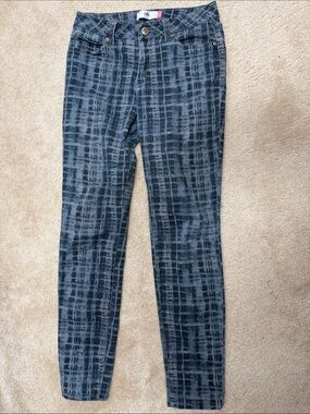 CAbi Skinny Pants in Blue Plaid Wash